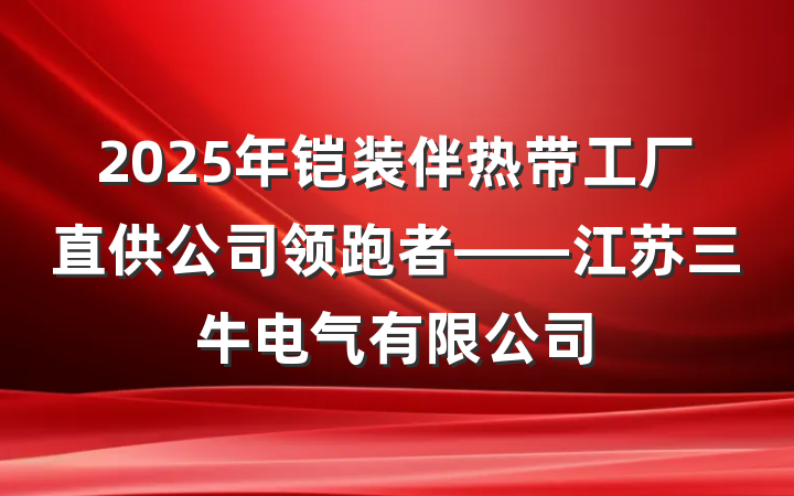 2025年铠装伴热带工厂直供公司领跑者——江苏三牛电气有限公司