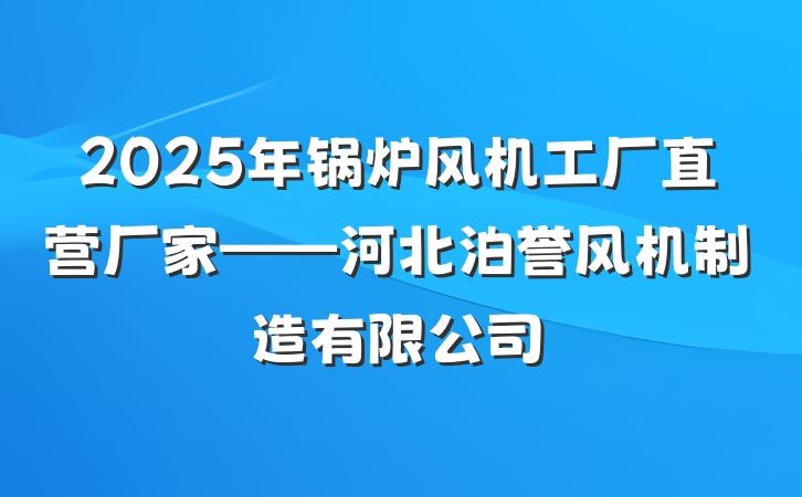 2025年锅炉风机工厂直营厂家——河北泊誉风机制造有限公司