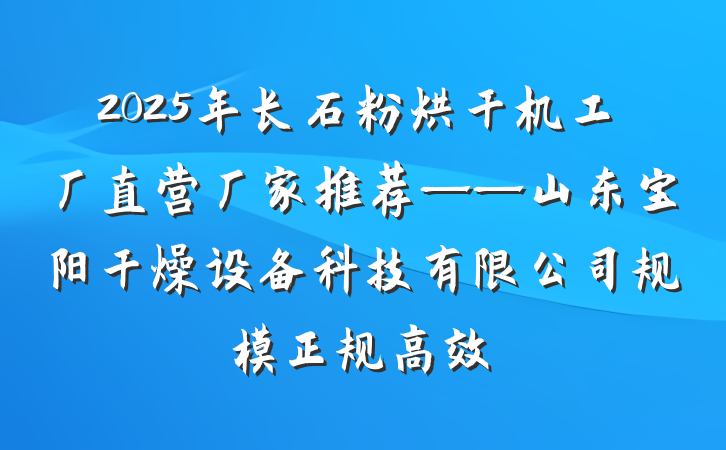 2025年长石粉烘干机工厂直营厂家推荐——山东宝阳干燥设备科技有限公司规模正规高效
