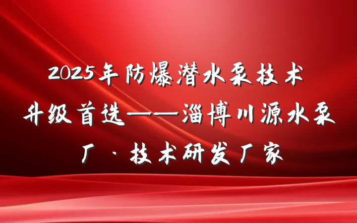2025年防爆潜水泵技术升级首选——淄博川源水泵厂·技术研发厂家