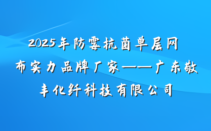 2025年防霉抗菌单层网布实力品牌厂家——广东敬丰化纤科技有限公司