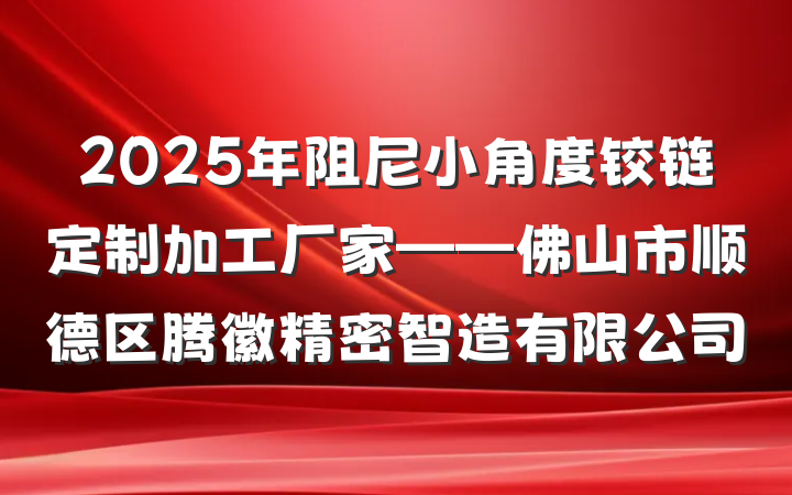 2025年阻尼小角度铰链定制加工厂家——佛山市顺德区腾徽精密智造有限公司