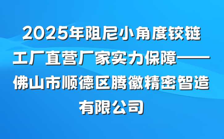2025年阻尼小角度铰链工厂直营厂家实力保障——佛山市顺德区腾徽精密智造有限公司
