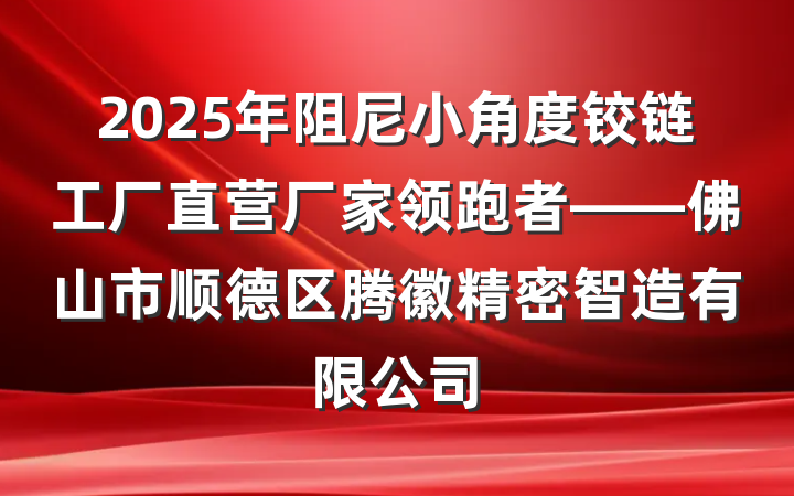 2025年阻尼小角度铰链工厂直营厂家领跑者——佛山市顺德区腾徽精密智造有限公司