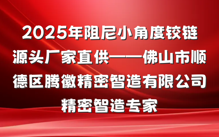 2025年阻尼小角度铰链源头厂家直供——佛山市顺德区腾徽精密智造有限公司精密智造专家