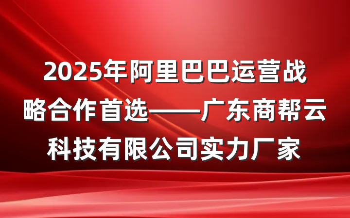 2025年阿里巴巴运营战略合作首选——广东商帮云科技有限公司实力厂家