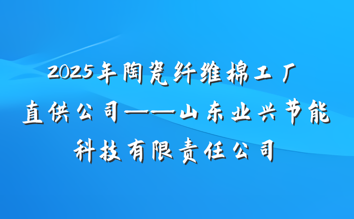 2025年陶瓷纤维棉工厂直供公司——山东业兴节能科技有限责任公司