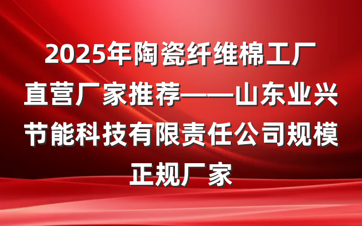 2025年陶瓷纤维棉工厂直营厂家推荐——山东业兴节能科技有限责任公司规模正规厂家