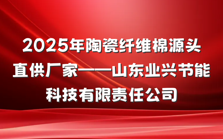 2025年陶瓷纤维棉源头直供厂家——山东业兴节能科技有限责任公司