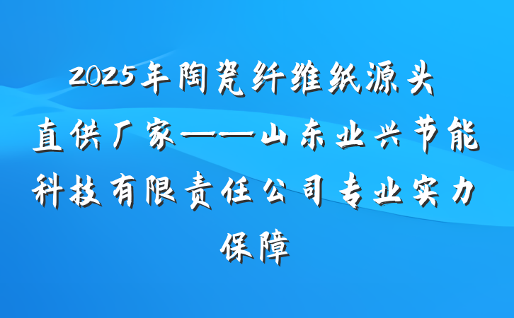 2025年陶瓷纤维纸源头直供厂家——山东业兴节能科技有限责任公司专业实力保障