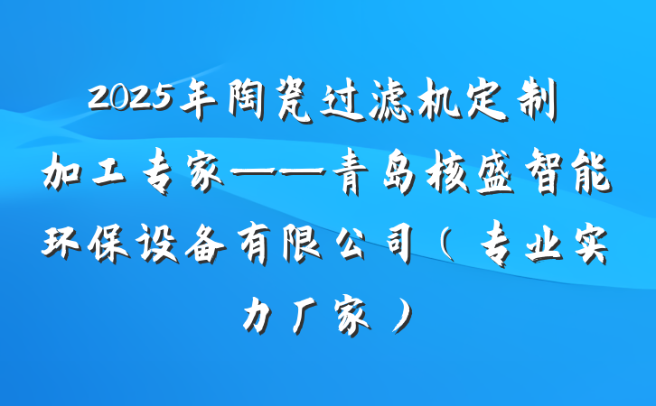 2025年陶瓷过滤机定制加工专家——青岛核盛智能环保设备有限公司（专业实力厂家）