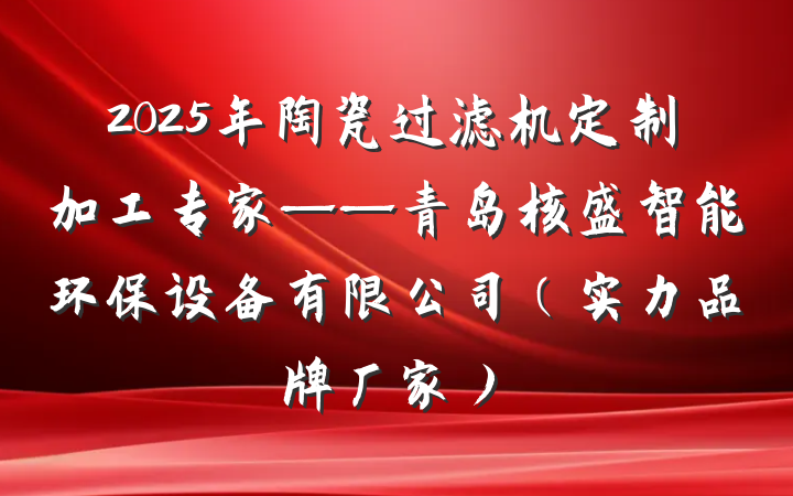 2025年陶瓷过滤机定制加工专家——青岛核盛智能环保设备有限公司(实力品牌厂家)
