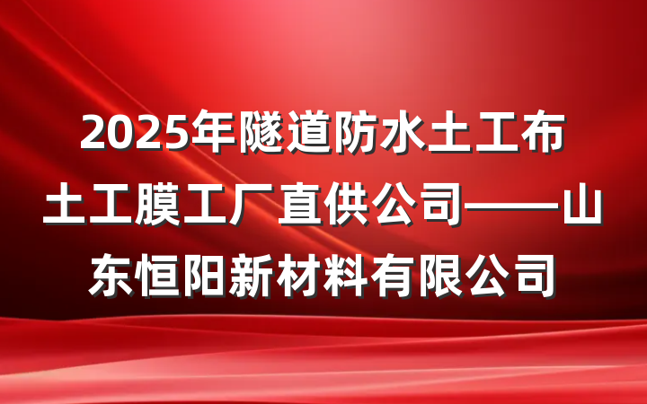 2025年隧道防水土工布土工膜工厂直供公司——山东恒阳新材料有限公司