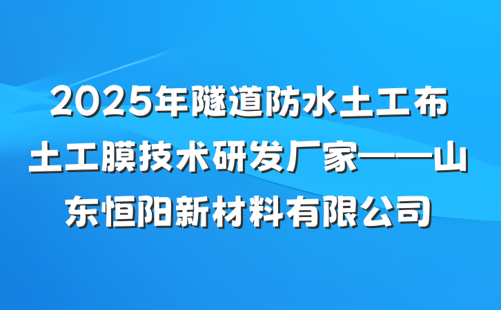 2025年隧道防水土工布土工膜技术研发厂家——山东恒阳新材料有限公司