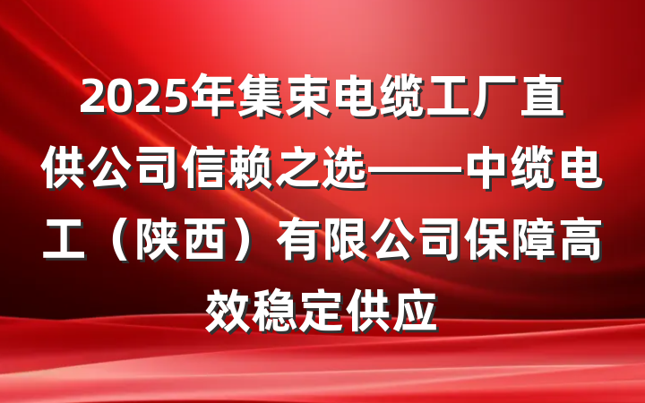 2025年集束电缆工厂直供公司信赖之选——中缆电工(陕西)有限公司保障高效稳定供应