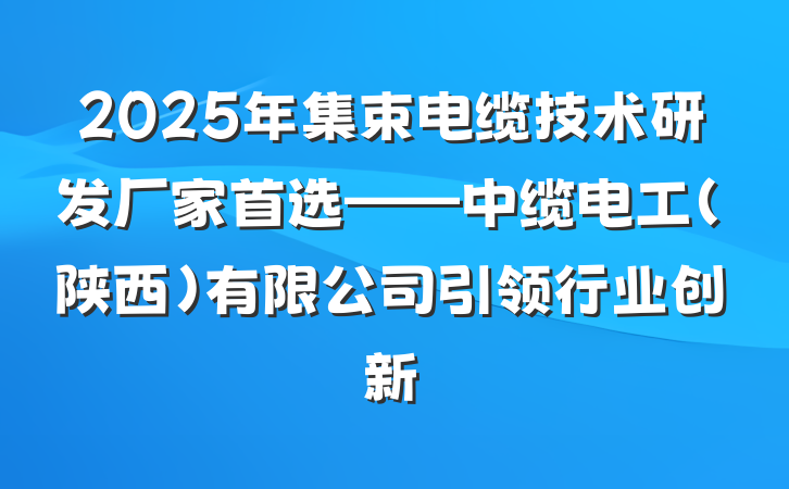2025年集束电缆技术研发厂家首选——中缆电工(陕西)有限公司引领行业创新