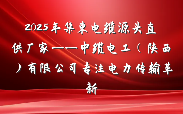 2025年集束电缆源头直供厂家——中缆电工（陕西）有限公司专注电力传输革新