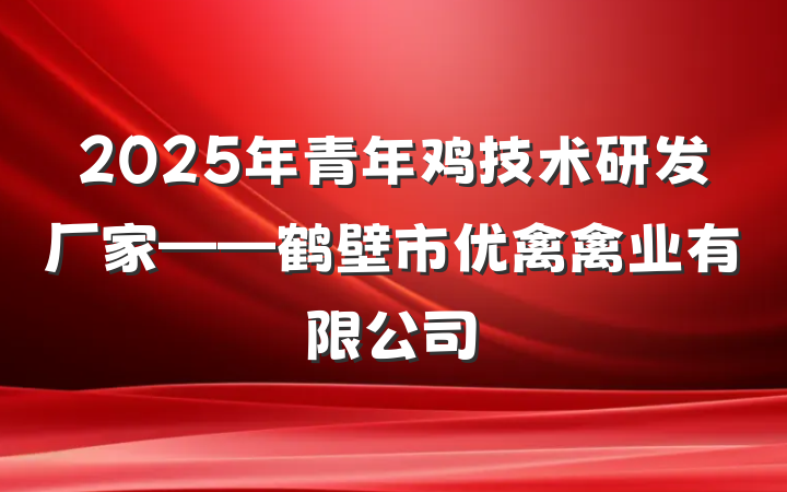 2025年青年鸡技术研发厂家——鹤壁市优禽禽业有限公司