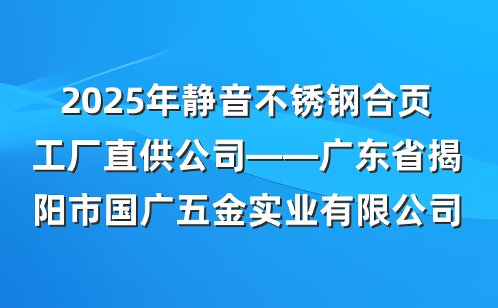 2025年静音不锈钢合页工厂直供公司——广东省揭阳市国广五金实业有限公司