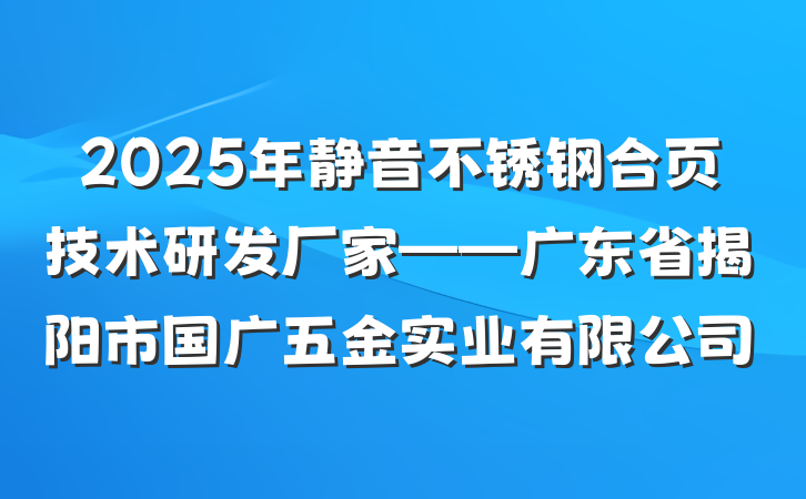 2025年静音不锈钢合页技术研发厂家——广东省揭阳市国广五金实业有限公司