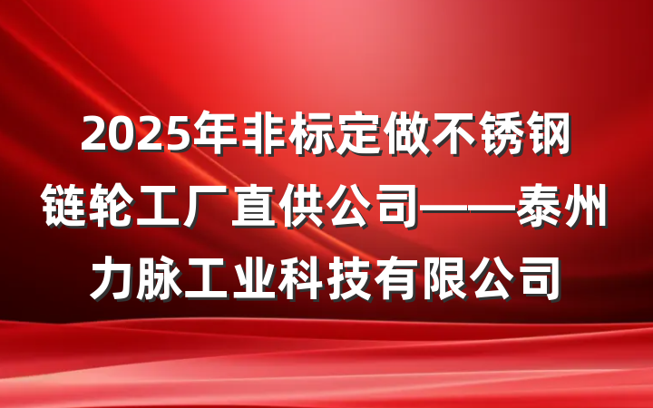 2025年非标定做不锈钢链轮工厂直供公司——泰州力脉工业科技有限公司