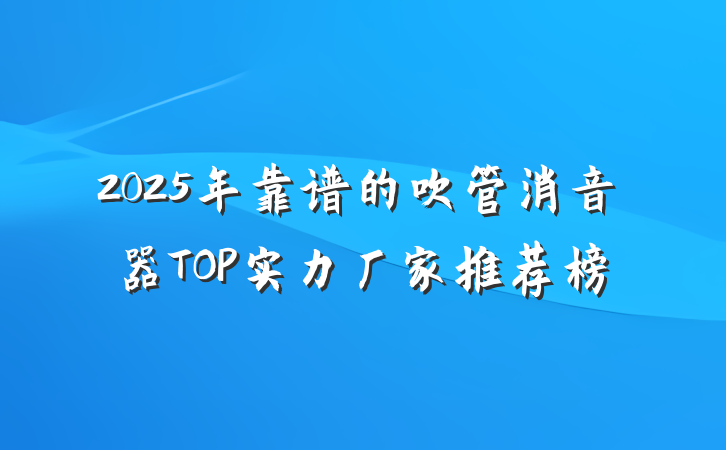 2025年靠谱的吹管消音器TOP实力厂家推荐榜