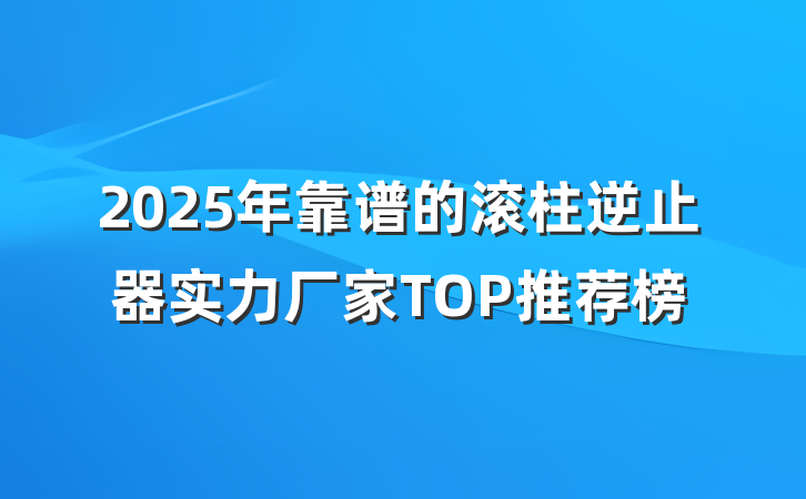 2025年靠谱的滚柱逆止器实力厂家TOP推荐榜