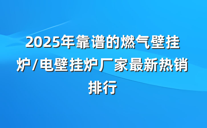 2025年靠谱的燃气壁挂炉/电壁挂炉厂家最新热销排行