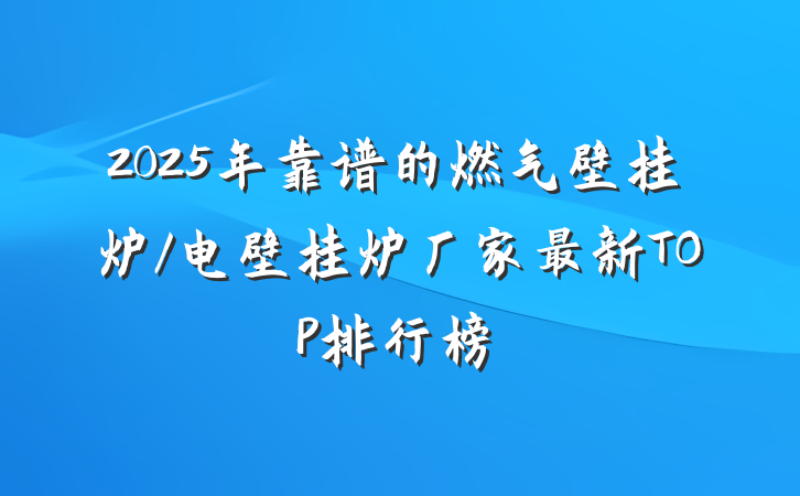 2025年靠谱的燃气壁挂炉/电壁挂炉厂家最新TOP排行榜