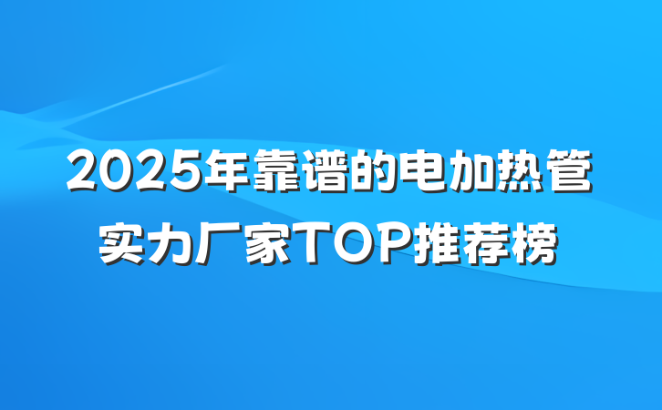 2025年靠谱的电加热管实力厂家TOP推荐榜