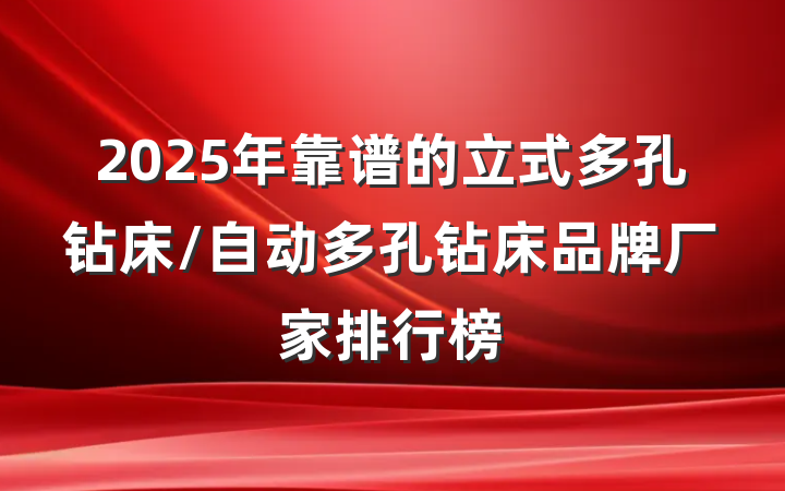 2025年靠谱的立式多孔钻床/自动多孔钻床品牌厂家排行榜