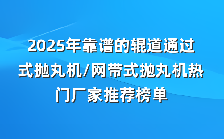 2025年靠谱的辊道通过式抛丸机/网带式抛丸机热门厂家推荐榜单
