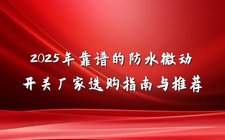 2025年靠谱的防水微动开关厂家选购指南与推荐