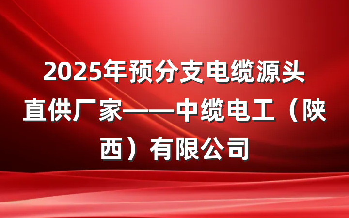 2025年预分支电缆源头直供厂家——中缆电工（陕西）有限公司