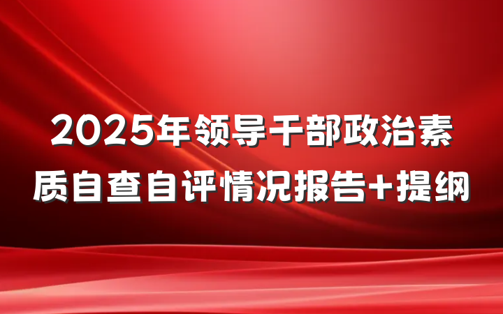 2025年领导干部政治素质自查自评情况报告 提纲