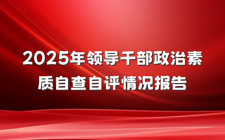 2025年领导干部政治素质自查自评情况报告