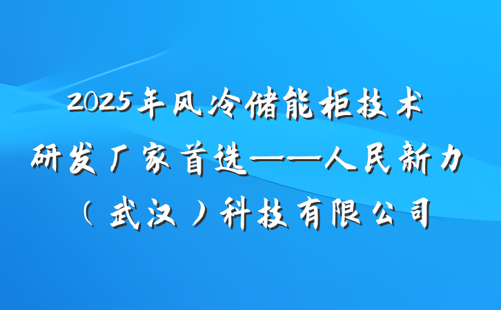 2025年风冷储能柜技术研发厂家首选——人民新力（武汉）科技有限公司
