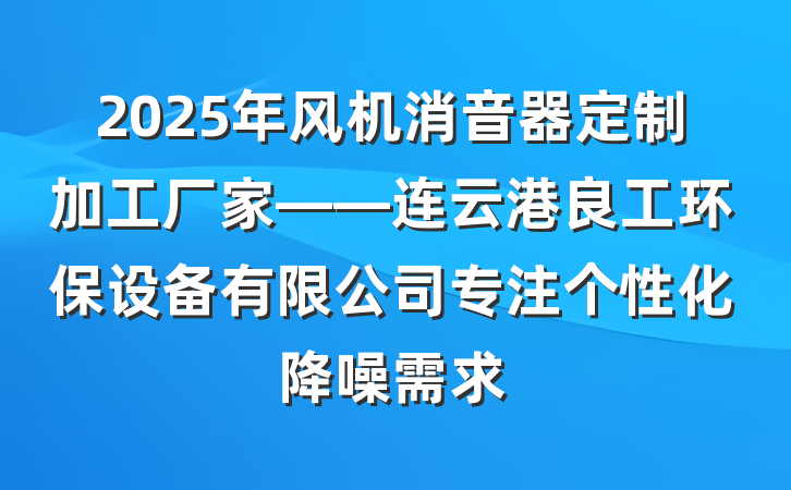 2025年风机消音器定制加工厂家——连云港良工环保设备有限公司专注个性化降噪需求