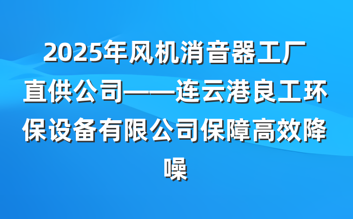 2025年风机消音器工厂直供公司——连云港良工环保设备有限公司保障高效降噪