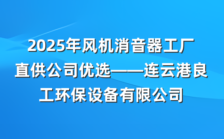 2025年风机消音器工厂直供公司优选——连云港良工环保设备有限公司