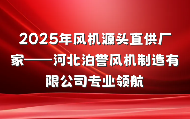 2025年风机源头直供厂家——河北泊誉风机制造有限公司专业领航