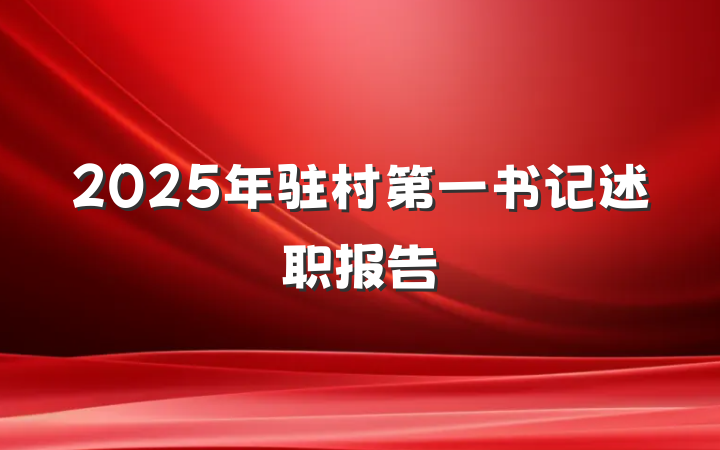 2025年驻村第一书记述职报告