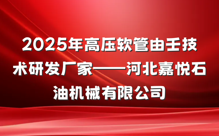 2025年高压软管由壬技术研发厂家——河北嘉悦石油机械有限公司