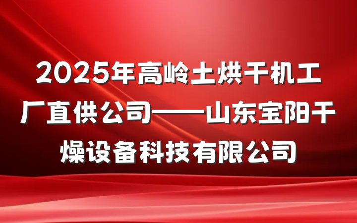 2025年高岭土烘干机工厂直供公司——山东宝阳干燥设备科技有限公司