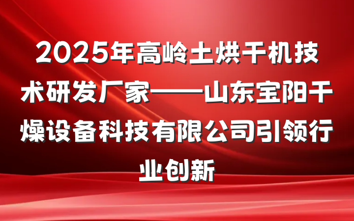 2025年高岭土烘干机技术研发厂家——山东宝阳干燥设备科技有限公司引领行业创新