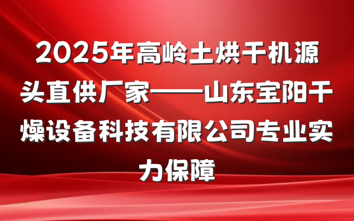 2025年高岭土烘干机源头直供厂家——山东宝阳干燥设备科技有限公司专业实力保障
