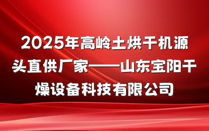 2025年高岭土烘干机源头直供厂家——山东宝阳干燥设备科技有限公司