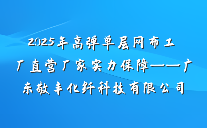 2025年高弹单层网布工厂直营厂家实力保障——广东敬丰化纤科技有限公司