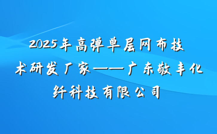 2025年高弹单层网布技术研发厂家——广东敬丰化纤科技有限公司