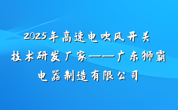2025年高速电吹风开关技术研发厂家——广东狮霸电器制造有限公司
